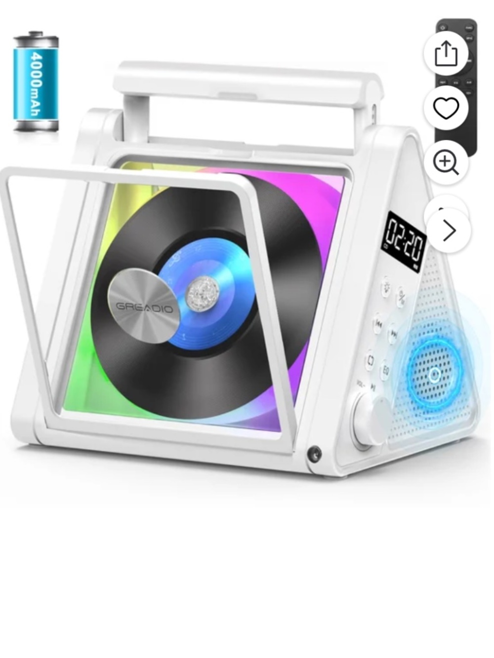 Greadio Portable Bluetooth / CD Player